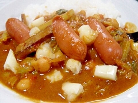 15分で本格カレー☆ひよこ豆と白菜のチーズカレー